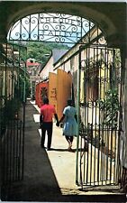 St Thomas Virgin Islands Postcard Creques Alley Gateway Doorway 1950s GJ picture