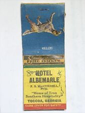 Hotel Albemarle Southern Hospitality Toccoa Georgia Matchbook Cover Matchbox picture