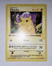 1999 Pokémon Base Set 1st Edition Shadowless Pikachu #58 Yellow Cheeks picture