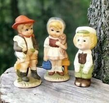 Set Of 3 UOGC Children Figurines ~ 2 Boys ~ One Girl with Puppy ~ Vintage  picture