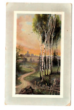 Postcard 1913 Landscape Illustration Trees Back Swedish Burlington Roaden picture
