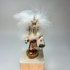 Handmade Kachina Doll White Cloud TT Dine Navajo Signed Nadine D Leather Stones picture
