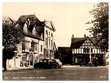 postcard 4x6 Market Cross Henley in Arden RPPC old cars 7662 picture