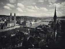 Wehrli, Switzerland, Zurich against the Alps vintage photomechanical print photo picture