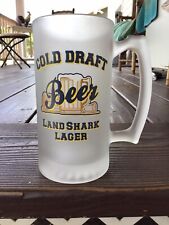 Vintage Land Shark Lager Cold Draft Beer Mug.H-7in.Dia-3 5/8in.Frosted Glass. picture