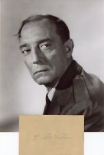 Buster Keaton Hand Signed Index Card + Photograph + COA picture