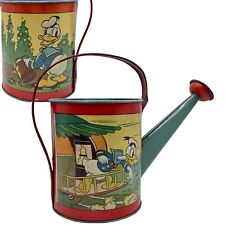 Vintage 1938 Walt Disney Tin Litho Watering Can Ohio Art Donald Duck 6.5”H picture