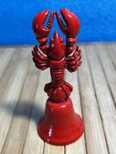 Red Metal Lobster Bell  Dinner Decor Collectible Maine New England Nautical  4