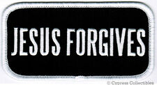 JESUS FORGIVES RELIGIOUS PATCH embroidered iron-on CHRIST GOD SLOGAN CHRISTIAN picture