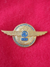 Pan Am Brass Junior Clipper Captain Pin Badge Pan American Airways Airline 1940s picture