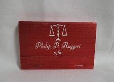 Vintage Phillip P Ruggeri 1980 Lawyer Matchbook Michigan Advertising Full picture