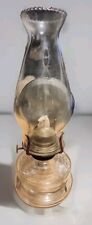 Vintage Antique Clear Glass Oil Lamp with White Wick 12 Inch picture