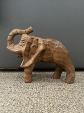vintage hand carved wooden elephant picture