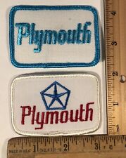 Vintage Lot Of 2 Plymouth Logo Iron On Patch Mopar Muscle Car NOS Chrysler picture