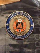 Warman Fire Rescue Challenge Coin Canada Saskatchewan Est 1964 picture