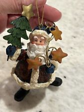 Costco Whimsical Santa Ornament 4”- Stars And Tree picture