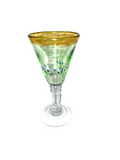 Handblown Wine Confetti Art Glass Pebblet Goblet 8.5