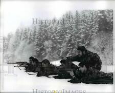 Press Photo Czechoslovakian Army soldiers training in snow in mountains picture