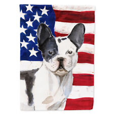 Black White French Bulldog Patriotic Flag Canvas House Size BB9372CHF picture