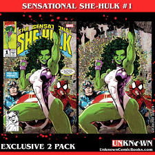 [2 PACK] SENSATIONAL SHE-HULK #1 UNKNOWN COMICS KAARE ANDREWS EXCLUSIVE VAR (10/ picture