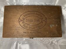 Vintage “Guaranteed Strictly Private Stock” Wood Cigar Box Geo. P Wendel, Maker picture