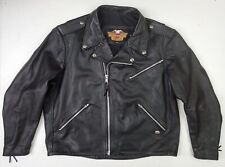 Vintage Harley Davidson 90s Made In USA Leather Motorcycle Biker Jacket Mens XXL picture