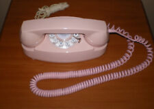 Vintage CROSLEY Pricess Style PINK Desk Tabletop Push Telephone & Cord Untested picture