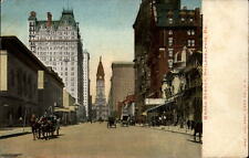 Broad Street Philadelphia Pennsylvania horse buggy ~ c1905 UDB postcard picture