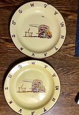 Set of 2 Vintage 1950's Monterrey Western Ware Chuck Wagon Enamel Plates 10 1/4” picture