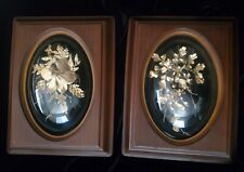 2 Exquisite 24 kt Gold Vintage Real Hawaiian Flowers & Leaves in Bubbled Glass picture