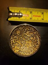 Vintage Damascene Toledo Spain Miniature Plate - Inlaid Gold and Black - Footed picture