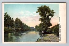 Clinton MA-Massachusetts, Nashua River, Canoeing on River, Vintage Postcard picture