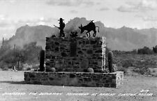 ARIZONA RPPC POSTCARD: SNOWBEARD THE DUTCHMAN MONUMENT AT APACHE JUNCTION, AZ picture