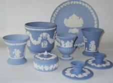 LOT of EIGHT Vintage Wedgwood Jasperware in Pale Blue – Made In England picture