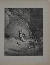 Antique Gustave Dore Art Print Hargar and Ishmael Original 1880 Victorian Era picture