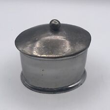 Trinket Dish Retro Mixed Metals Silver Lidded Oval Dish Made In India 5x4x4” picture