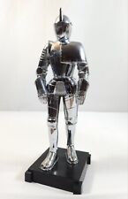 Vtg 1930s Metal Chrome Medieval Knight in Armor Sculpture 9.5'' Table Lighter picture
