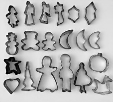 Antique vintage metal cookie cutters  assorted  shapes 20 pieces picture