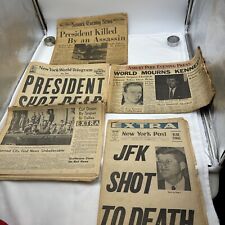 Lot Of 4  JFK Kennedy Assassination Newspapers - complete?  - NJ NY area NY Post picture