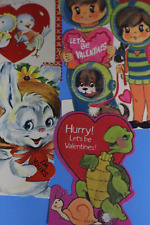 16 Vintage Valentine Cards ~ Lot ~ Outer Space Campbell Kids Turtle Porcupine picture