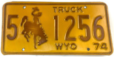 Wyoming 1974 License Plate Vintage Truck Albany Co Man Cave Collectors Decor picture