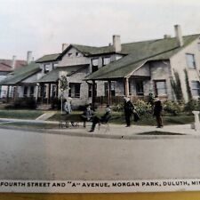 Historic Duluth MN Minnesota Morgan Park Fourth Street A Ave 1920s Postcard Art picture