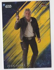 Han Solo 2018 Topps Star Wars Finest Gold Refractor Card #113 1/50 picture
