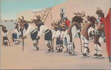 Postcard Native American Pueblo Indians Rehearsing for the Deer Dance picture