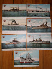 1906 Postcard U S S Battleships Oregon Indiana New York Brooklyn picture