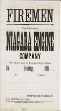 Broadside for a Meeting of the Members of the Niagara Engine Company (NY Firemen picture