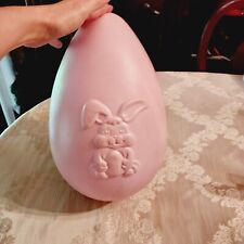 Vintage Plastic Blow Mold Easter Egg Pink 14” Grand Venture 1998 Bunny picture