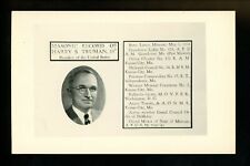 Fraternal Org. RPPC postcard Mason Masonic Stamp Harry Truman President photo picture
