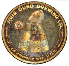 RARE Pre Prohibition John Gund Brewing Co Beer La Crosse WI Advertising Tray picture
