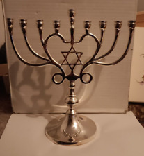 Nine Candle Silver Plate Menorah picture